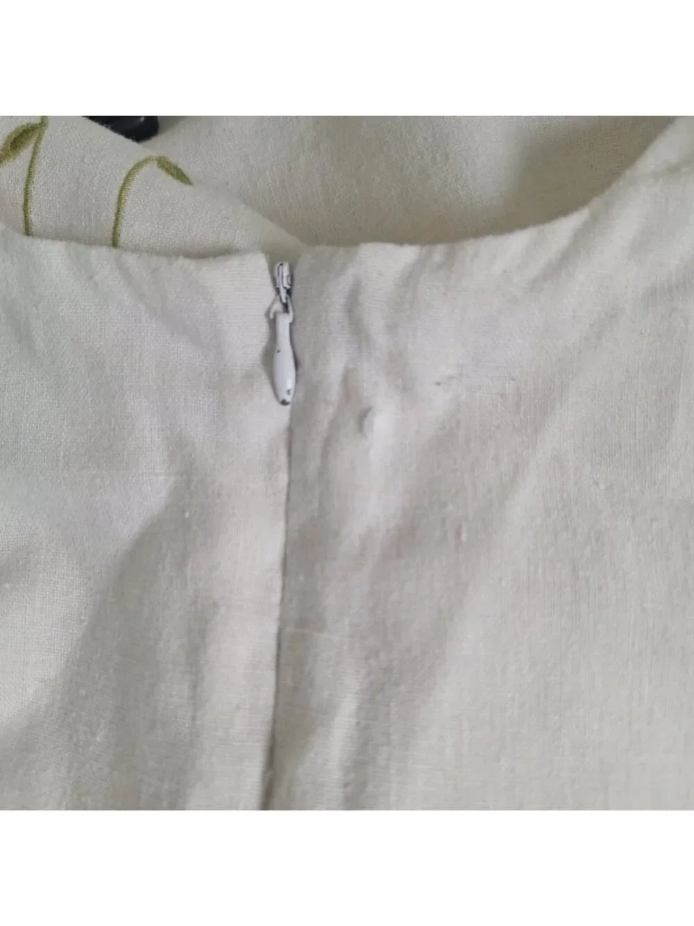 Vintage Kelly's Kids Linen Blend Floral Dress Cream size 4